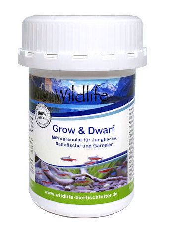 WILDLIFE Grow&Dwarf 40g (75ml)- Mikrogranulat für Jungfische,Nanofische,Garnelen