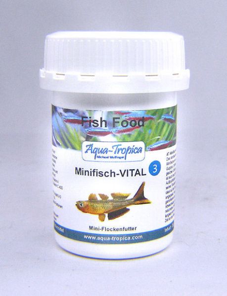Aqua-Tropica Minifisch-VITAL Flake 3 - Mini Flocken 20g Aufzuchtfutter
