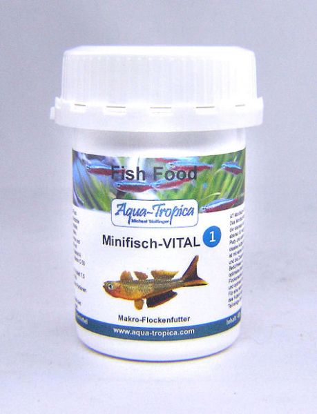 Aqua-Tropica Minifisch-VITAL Flake 1 - Makro Flocken 30g Aufzuchtfutter